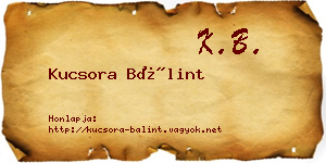 Kucsora Bálint névjegykártya